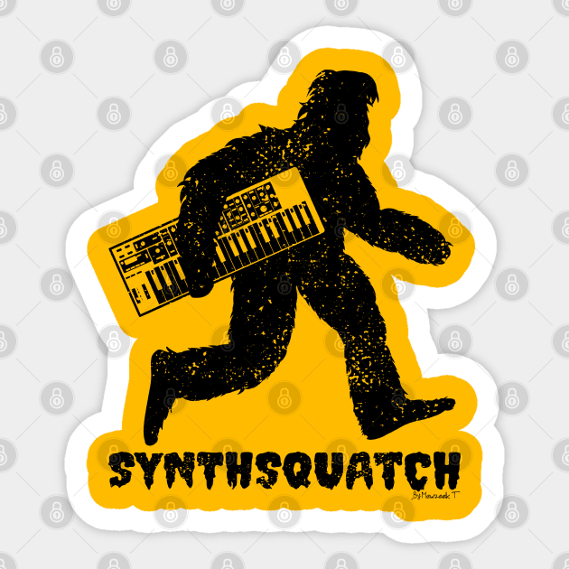 Synthesizer Bigfoot for Synth Player Sticker by Mewzeek_T